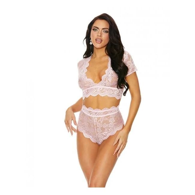 Stretch Lace Cami Set Pink Xxl - Image 1