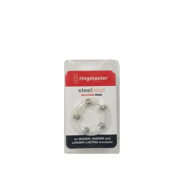 Stretchy Steel Bead Silicone Ring - Image 1