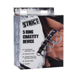 Strict 5 Ring Chasity Device Black, image 3