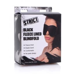 Strict Black Fleece Lined Blindfold - Image 3