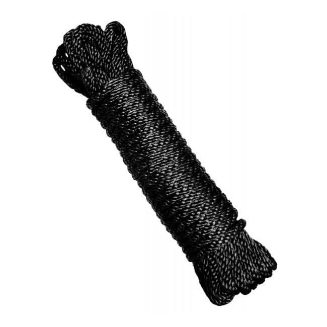 Strict Bondage Rope 30 Feet Black Nylon - Image 1