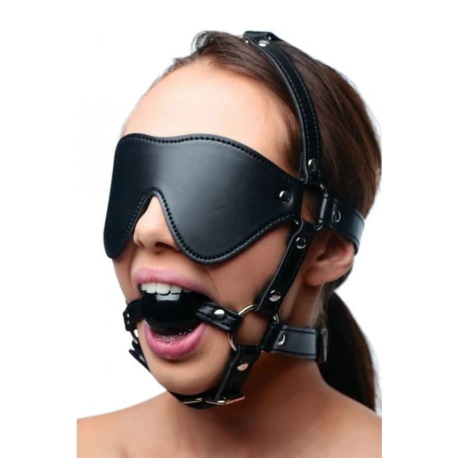 Strict Eye Mask Harness W/ Ball Gag - Image 1