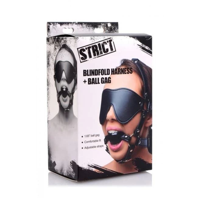 Strict Eye Mask Harness W/ Ball Gag - Image 3