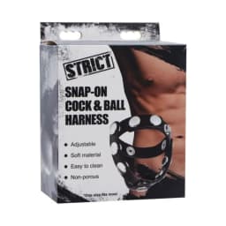 Strict Snap on Cock and Ball Harness Black, image 3