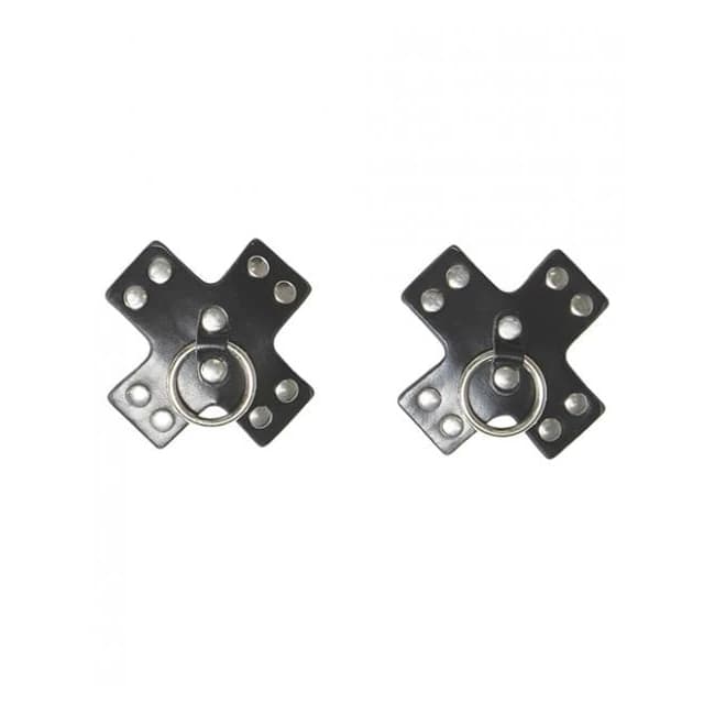Studded Cross Reusable Pasties Black O/s - Image 1