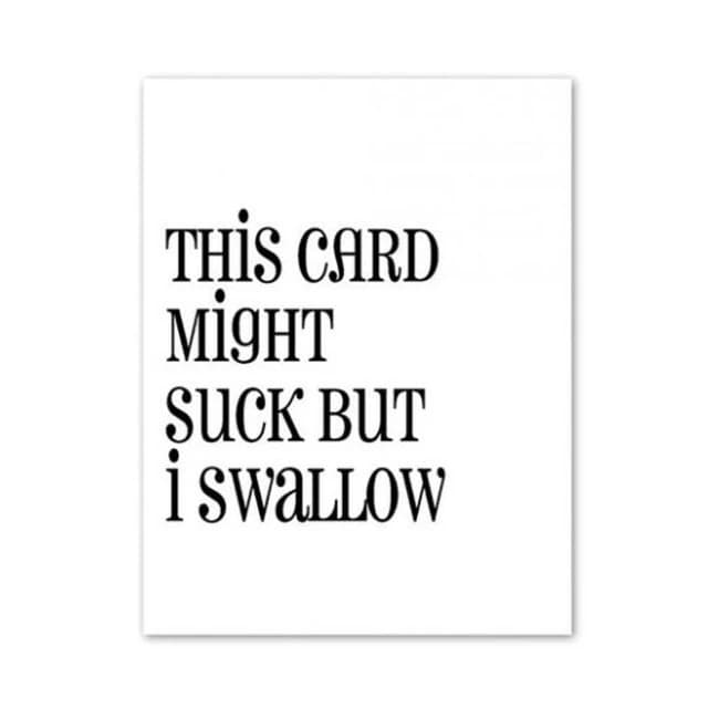 Suck Vs Swallow Greeting Card - Image 1