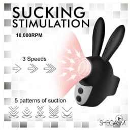 Sucky Bunny Clit Stimulator Black, image 3