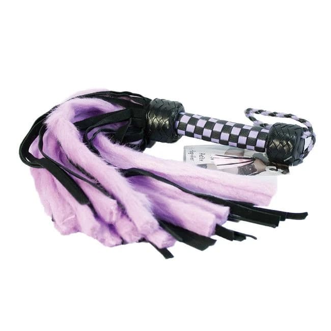 Suede and Fluff Mini Flogger - 18 - Purple/black - Image 1