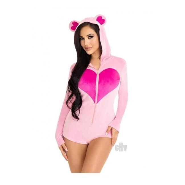 Sweetheart Bear Romper Md Pnk - Image 1