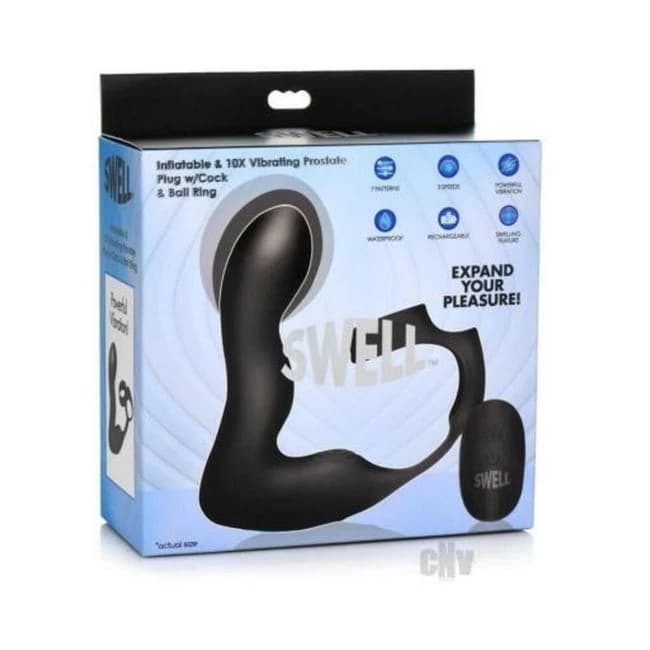 Swell Inflate Vibe Plug W/cock Ball Ring - Image 1