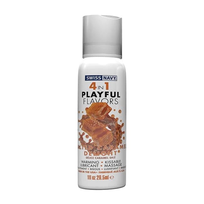 SWISS NAVY 4 IN 1 SALTED CARAMEL 1 OZ  - Image 1