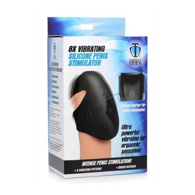 T4m 8x Vibe Silicone Penis Sleeve Black - Image 1