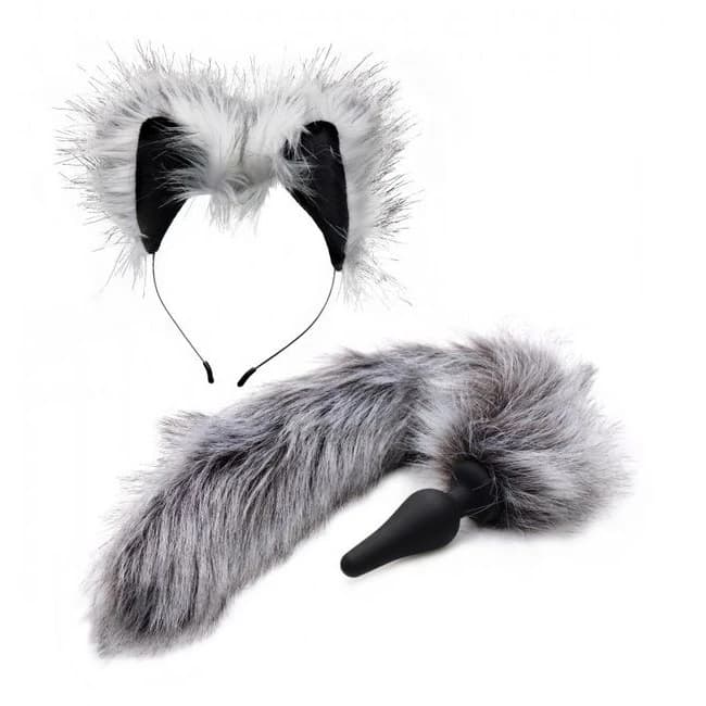 Tailz Grey Wolf Tail & Ears Set - Image 1