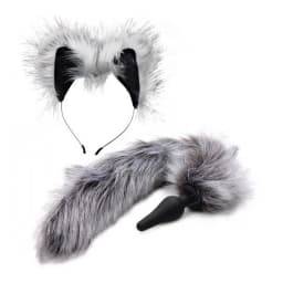Tailz Grey Wolf Tail & Ears Set, image 1