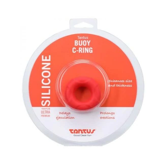 Tantus Buoy C-ring - Medium - Crimson - Image 1