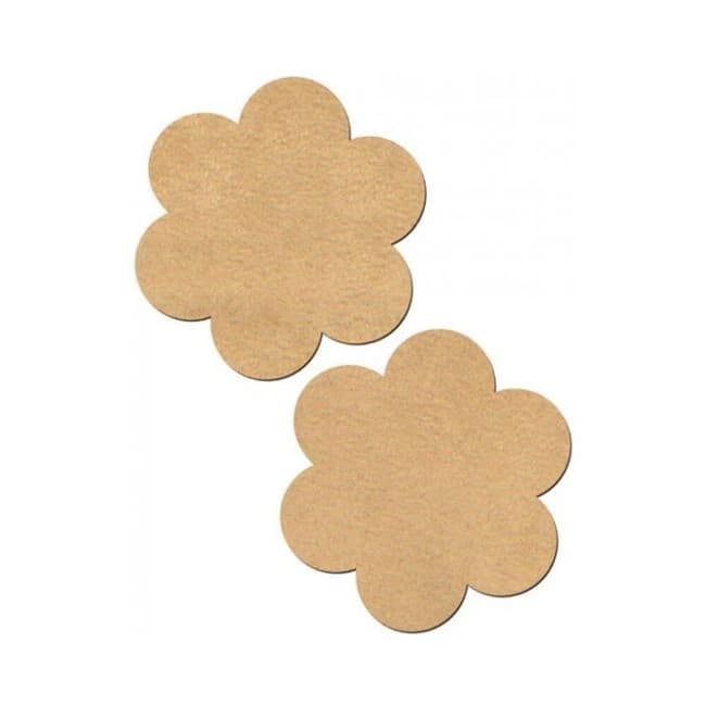 Tease Nude Vegan Suede Flower Pasties O/s - Image 1