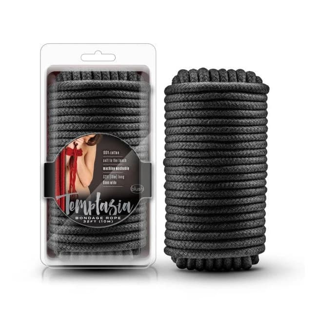 TEMPTASIA BONDAGE ROPE 32FT BLACK  - Image 1