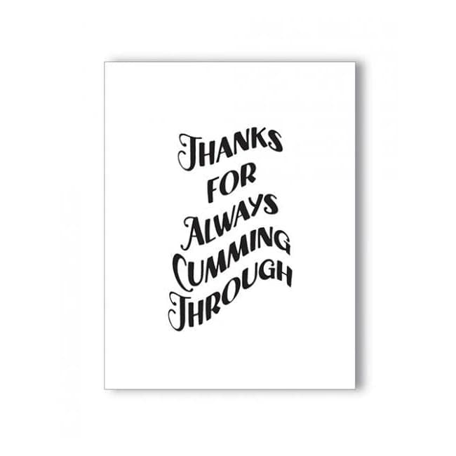 Thanks for Cumming Naughty Greeting Card - Image 1
