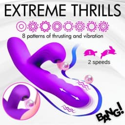 Thrusting & Sucking Rabbit Vibrator Purple, image 3