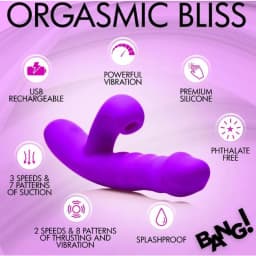 Thrusting & Sucking Rabbit Vibrator Purple, image 5