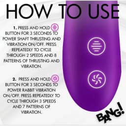 Thrusting & Sucking Rabbit Vibrator Purple, image 7
