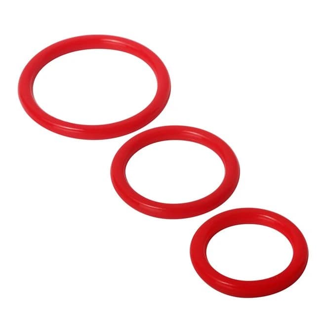 Trinity Silicone Cock Rings - Red - Image 1