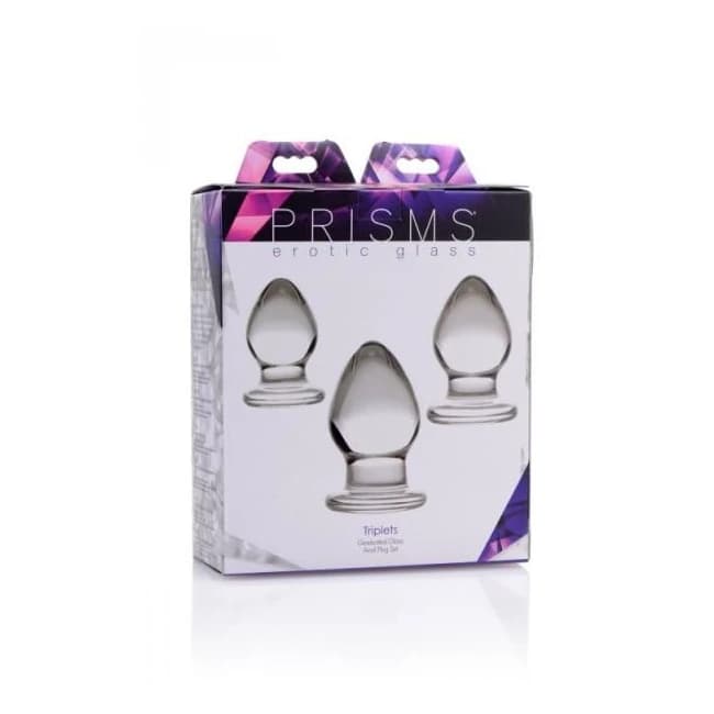 Triplets 3 Piece Glass Anal Plug Kit - Image 3