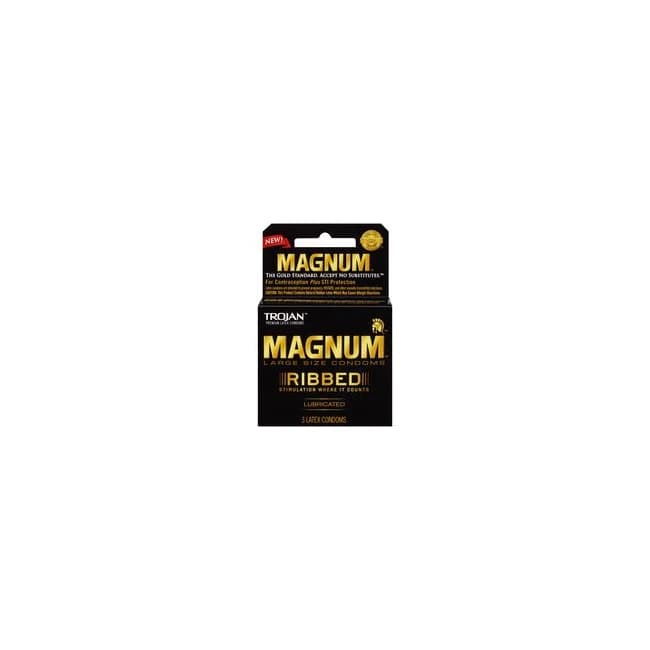Trojan Magnum Ribbed 3pk - Image 1