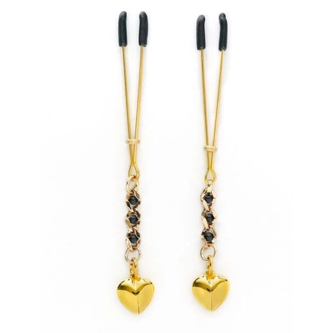 Tweezer Nipple Clamp W/ Heart Pendant - Image 1