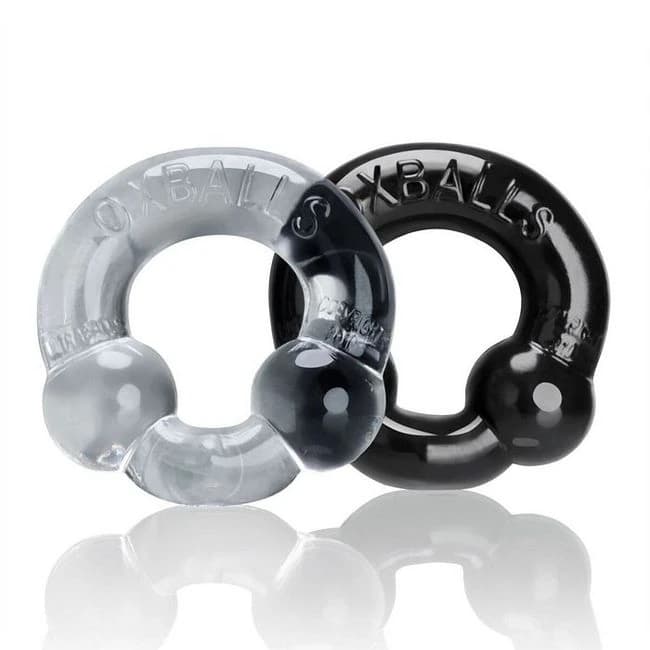 Ultraballs 2 Pk Cockring Black /clear (net) - Image 1