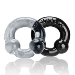 Ultraballs 2 Pk Cockring Black /clear (net) - Image 1