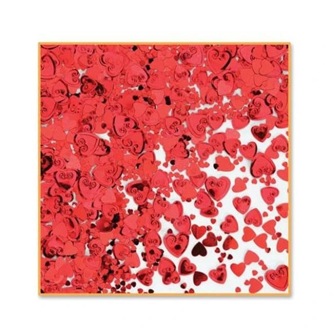 Valentines Heart Confetti - Red - Image 1
