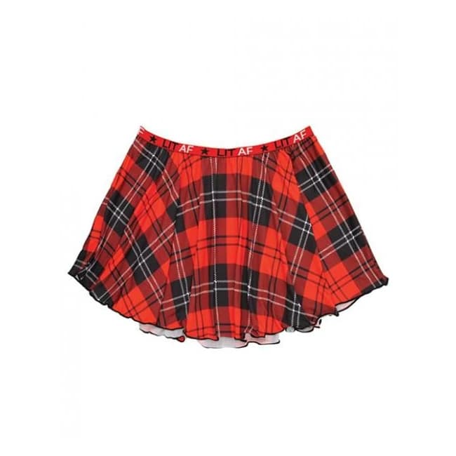 Vibes Lit Af Skirt Red Plaid S/m - Image 1