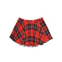 Vibes Lit Af Skirt Red Plaid S/M, image 1