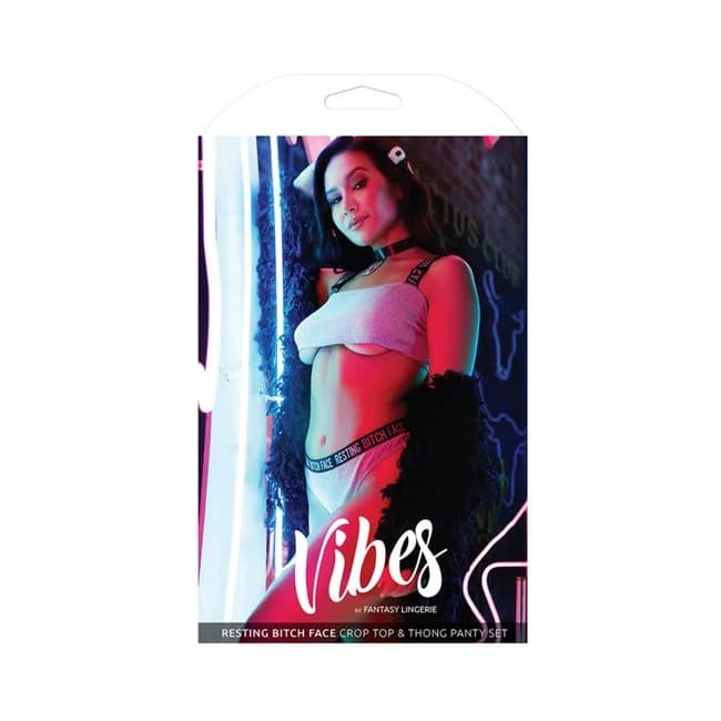 Vibes Resting Bitch Face Crop/pnty Set Gry M/l - Image 1