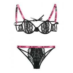Vibes Sexy Af Cutout Bra & Panty Black M/L, image 3