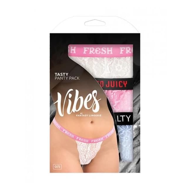Vibes Tasty 3 Pack Thongs Assorted Colors O/s - Image 1