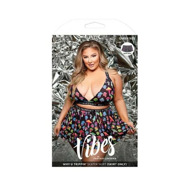 Vibes Why U Trippin' Skater Skirt Queen Black - Image 1