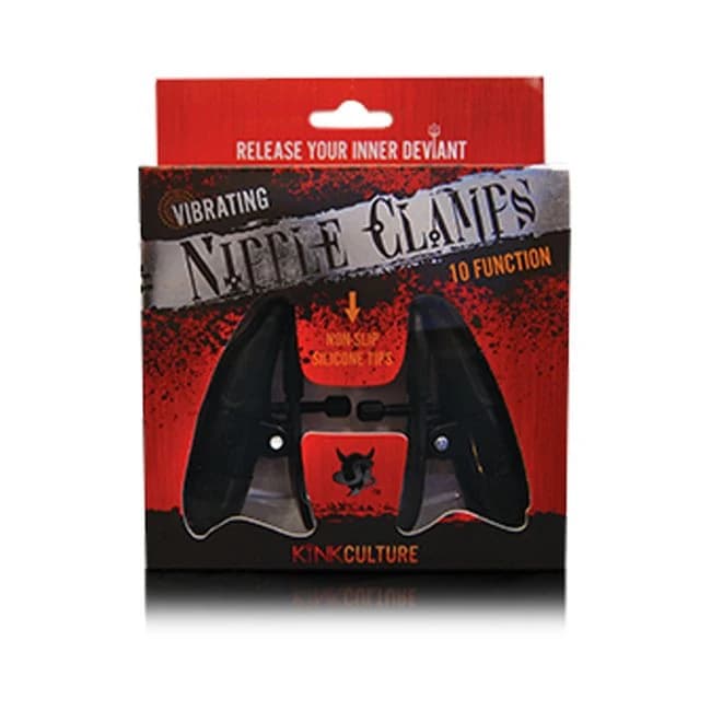Vibrating Nipple Clamps 10 Function Black - Image 1
