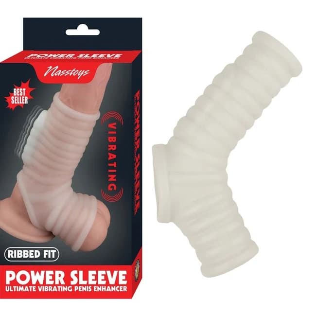 VIBRATING POWER SLEEVE RIBBED FIT WHITE  - Image 1