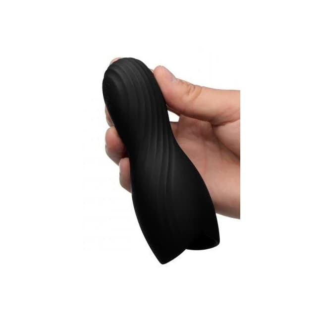 Vibrating Rechargeable Penis Pleaser Black - Image 1