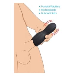 Vibrating Rechargeable Penis Pleaser Black, image 3