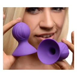 Violets Silicone Nipple Suckers Purple Pair, image 2