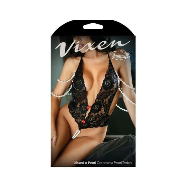 Vixen I Kissed a Pearl Lace & Pearl Teddy - Image 1