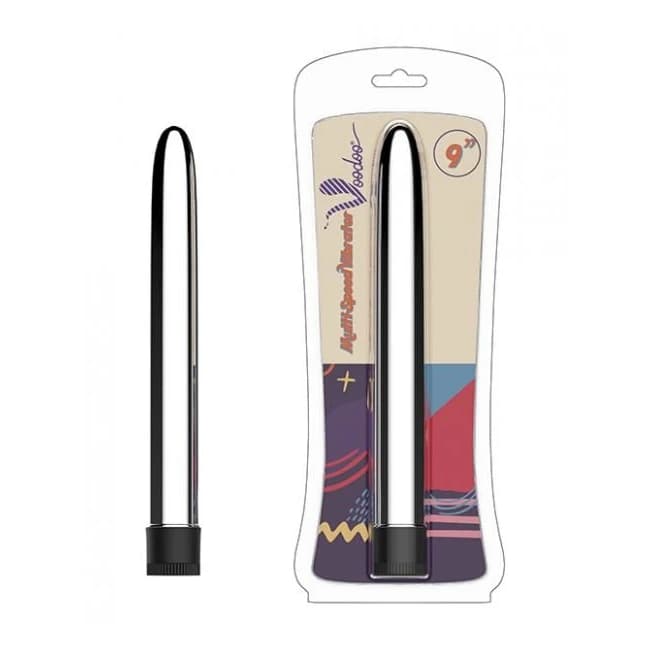 Voodoo 9" Multi Speed Vibrator - Silver - Image 1