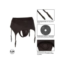 Boundless Thong W/ Garter S/M Harness Black, image 5