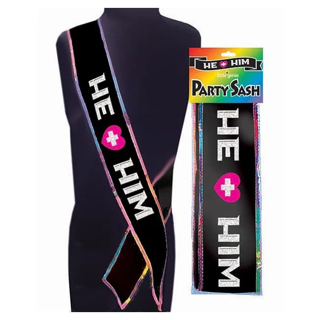 (wd) He + Him Sash - Image 1