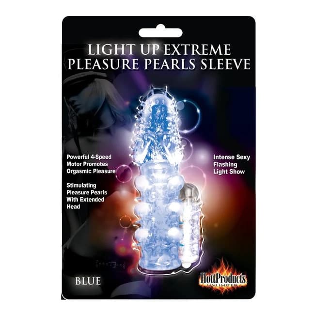 (wd) Light Up Vibrating Pleasu Sleeve Blue - Image 1