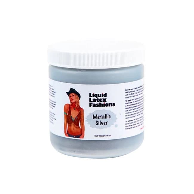 (wd) Liquid Latex Metallic Sil 16oz - Image 1