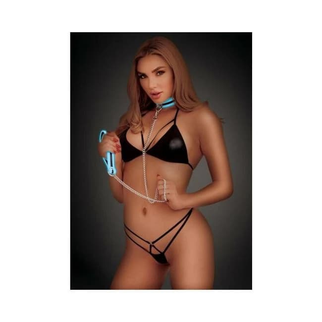 Whipsmart Gitd Roleplay Collar/leash Blu - Image 1